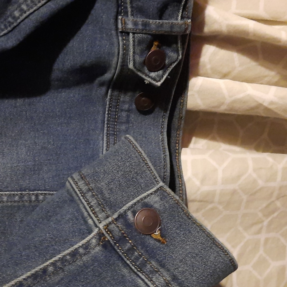 Plus Size 4X Sonoma Goods For Life Button Front Denim Blue Jean Jacket - Picture 3 of 6